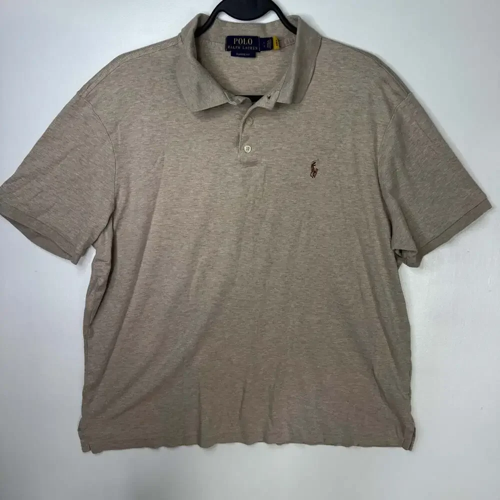 Polo Ralph Lauren Classic Fit Tan Short Sleeve Polo Shirt Men's Large